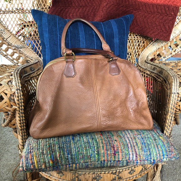 J. Crew Tan Leather Bienniel Satchel - Picture 2 of 9